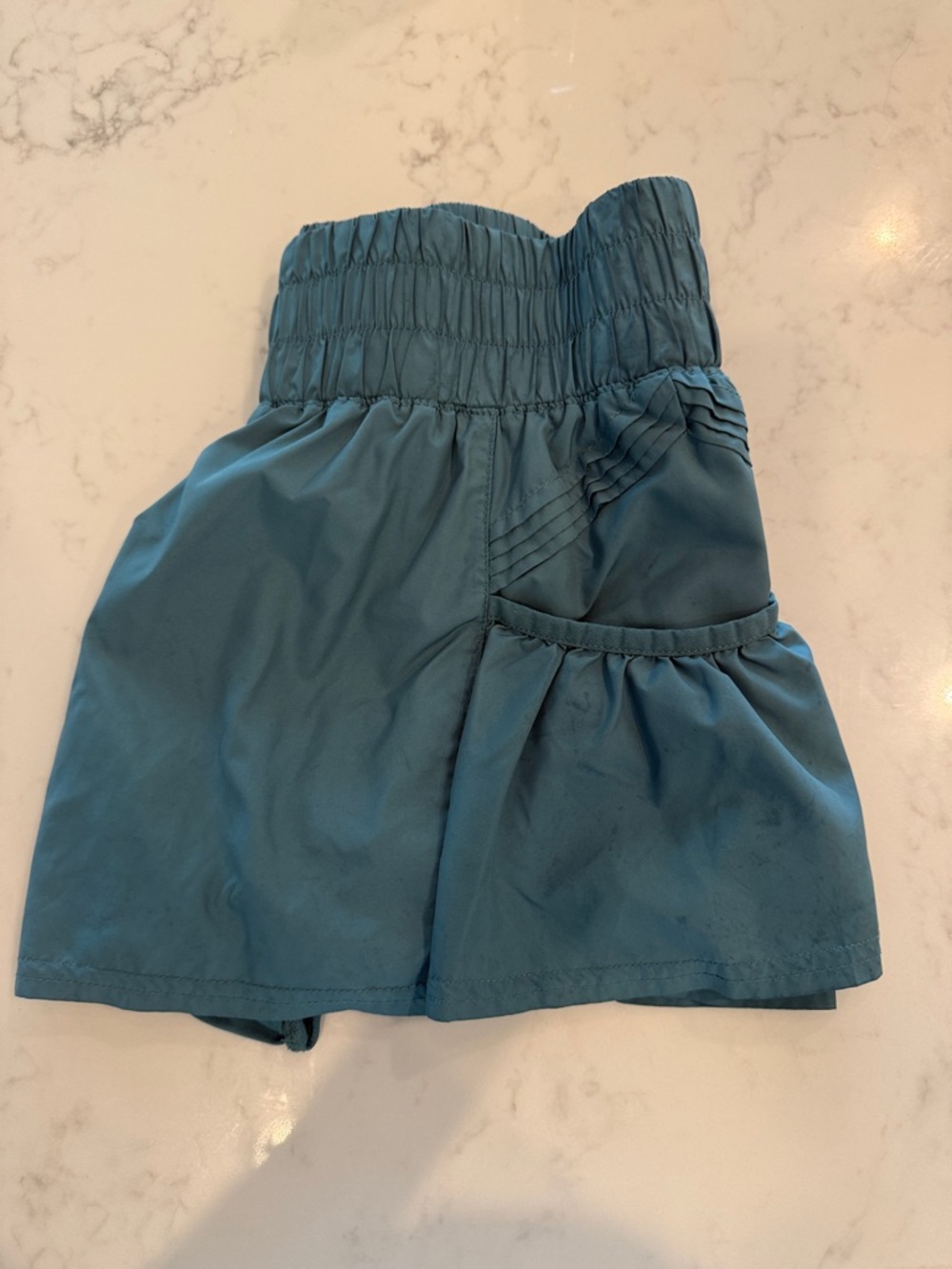 Free People Movement Blue Smocked Waist Skirted Shorts
